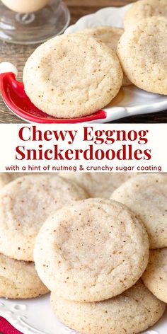 chewy eggnog snickkerdoodles with a hint of nutty crunchy sugar coating