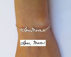 Memorial Signature Bracelet - Personalized Handwriting Bracelet Keepsake Jewelry in Sterling Silver Silver Bridesmaid, Etsy Bridesmaid Gifts, Bridesmaid Bracelet, Keepsake Jewelry, Name Bracelet