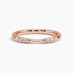 Lark Diamond Wedding Ring - 14K Rose Gold. A contemporary take on a classic style, this wedding band dazzles with shimmering diamonds that taper in size along the band (1/15 total carat weight). Rose Gold Diamond Ring, Diamond Wedding Ring, Cartier Love Bracelet, The Band, Diamond Wedding Rings, Diamond Wedding, Wedding Band, Wedding Ring, Wedding Bands