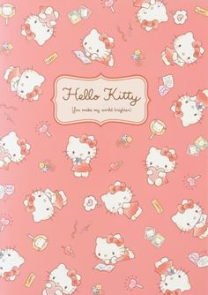 an open hello kitty notebook on a pink background