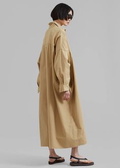 Kason Oversized Shirt Dress - Sahara – The Frankie Shop Oversized Shirt Dress, The Frankie Shop, Frankie Shop, Long Midi Dress, Clothes Shop, Oversized Shirt, Oversized Fits, Midi Length, Patch Pocket