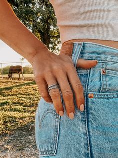 Sterling Band - Turnback Pony ™ - Hand Turquoise Jewelry Photography, Western Silver Rings, Cute Western Rings, Western Jewelry Aesthetic, Western Rings Simple, Silver Western Jewelry, Simple Western Wedding Rings, Western Promise Rings, Fish Wedding