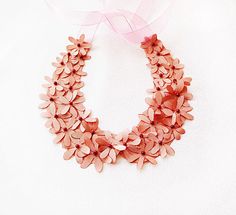 Pink Flowers Collar Peach  Wedding  Flower Collar by aynurdereli, $27.00 Collar Rosa, Peach Wedding Flowers, Wedding Accesories, Flower Collar, Bridesmaid Flower, Snowflake Pendant, Peach Wedding, Necklace Wedding, Pretty Necklaces