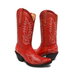 Ruby - 12" Snip toe, a boot collection is incomplete without a pair of red boots. Dress up or down with a pair of red boots pairs great with jeans, dress, skirt, the perfect all around boot. All leather construction, for comfort and breathabilty. Enjoy all day riding and all night dancing with the leather outsole. Leather is easy to spot clean and maintain, not machine washable. Size: 5.  Gender: female.  Age Group: adult. Red Leather Boots For Rodeo, Red Western Boots With Round Toe, Vintage Red Cowgirl Boots, Western Style Red Leather Mid-calf Boots, Cowboy Boots Square Toe, Red Cowgirl Boots, Red Western Knee-high Boots, Square Toe Western Boots, Boot Collection