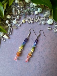 Handmade beaded rainbow earrings Rainbow Drop Earrings As A Gift, Dangle Beaded Earrings With Gemstone Beads As Gift, Gemstone Beads Dangle Earrings Gift, Gemstone Beaded Dangle Earrings For Gift, Gift Gemstone Beaded Dangle Earrings, Bohemian Crystal Earrings With Colorful Beads For Gift, Dangle Beaded Earrings With Gemstone Beads For Jewelry Making, Gemstone Beaded Dangle Earrings For Jewelry Making, Gemstone Beads Dangle Earrings For Jewelry Making