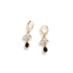 Smooth curves and intricate detail make these Marie Black stones drop earrings a stunning addition to any ensemble. Crafted from shimmering 18k gold plated metal and glimmering stones, these earrings offer a graceful, sophisticated look to elevate your wardrobe. A truly luxurious must-have. 10 layers of of Gold Plated Materials: Gold Plated Metals Type: Gold Plated Style: Earrings Design: Heart Stones Eco-Friendly: 100% Lead & Nickel Free, anti-Allergy Brand Raf Rossi Gold Plated 18kts Oro Lamin Heart Stones, Black Stones, Earrings Design, Stone Heart, Gold Drop Earrings, Style Earrings, Gold Plated Earrings, Black Stone, Designer Earrings