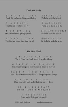 the first noel song is shown in black and white, with numbers arranged around it