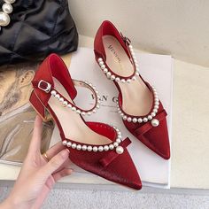 WELCOME TO JOSKAA OFFICIAL STORE Heel Strap Heels For Summer Banquet, Summer Banquet Heels With Heel Strap, Heels For Banquet And Party Season, Banquet Heels For Party Season, Summer Banquet High Heels, Summer Banquet Heels With Round Toe, Spring Banquet Heels, Banquet Block Heel Shoes, Red Wedding Shoes For Spring Party