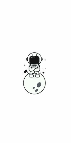 an astronaut is sitting on top of a snowman with his head tilted to the side