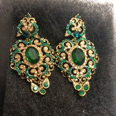 Jewelry | Bollywood Green Earrings Indian Or Pakistani | Poshmark Green Earrings Indian, Earrings Indian, Green Earrings, Stunning Earrings, Green Gold, Green And Gold, Jewelry Earrings, Dress Up, Women Jewelry