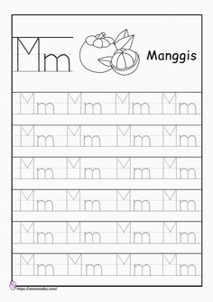 the letter m is for mangos worksheet with capital and lowercase letters