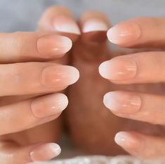 ORDERS OVER $35 SHIP FREE (US customers only)! COMES WITH EVERYTHING YOU NEED TO PREP AND APPLY THE NAILS 25% OFF YOUR WHOLE ORDER, WHEN YOU BUY 4 OR MORE! -Color: White French Tip Ombre -Shape: Short Oval -Quantity: Full set of 24 nail tips. (2 set of size 0-9) no sizing needed. -Comes w/ 24 Nails, and FREE Prep Kit with each order, which includes; a mini file, alcohol wipes for nails, a wooden stick, a tube of nail glue and glue tabs (nail glue stickers) How to Apply 1.) Buff natural nails 2.) Nails Squoval, Coffin Ombre, Natural Manicure, Short Press On Nails, Nail Art Tips, Short Coffin, Finger Nail Art, Nail Type, Fake Nails With Glue