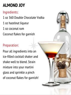 the ingredients for an alcoholic cocktail are shown in this graphic above it's description