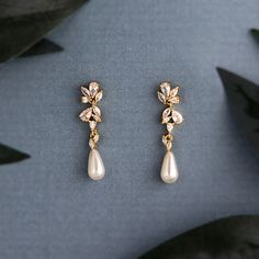 Dainty Teardrop Pearl Drop CZ Earrings Pear Earrings Wedding, Olive And Piper Wedding Earrings, Long Wedding Earrings Bridal, Pearl Earrings Dangle Wedding Jewelry, Classic Wedding Jewelry Brides, Romantic Wedding Jewelry, Long Pearl Earrings Wedding, Tear Drop Pearl Earrings, Elegant Drop Earrings