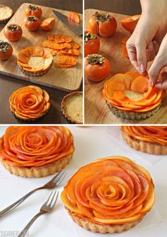 the process of making an orange tart