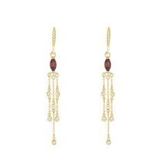 Stylish, timeless, and one might even say, Dashing. These incredible earrings with their diamond accents invite you to feel and be your absolute best. Click here to learn more about Garnet. Measurement: 4.2 x 48.2 x 3.3 mm Weight: 3.069 grams 18k gold Please allow 4-6 weeks for production. Garnet Earrings, Gold Diamond, Garnet, Piercings, 18k Gold, Dangle Earrings, Gems, Angeles, White Gold