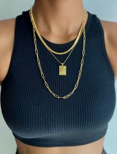 Stainless steel material. 60cm/23.6in length, great for layering. Modern Metal Paperclip Chain Necklace, $20 Gold Paperclip Necklace, $20gold Paperclip Necklace, Luxury Gold-plated Paperclip Chain Necklace, Gold-tone Metal Necklace With Paperclip Chain, Stainless Steel Material, Paper Clip, Ring Bracelet, Ring Earrings