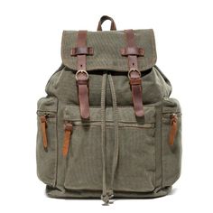 This slender and convenient backpack for students from Innovato Design is exceptionally handcrafted from first-class canvas material with polyester lining. It has a calm and concise sense of fashion, making it perfect for students who love to organize their things and are fashionable at the same time. It features a 15-inch interior laptop compartment, zipper, and mobile pocket. Get yours now, and be ready to stand in the limelight.  Product highlights:   Fashionable and functional nursing bag  Made from 100% high-quality material  Carrying System: physiological curve back  Available in 8 fantastic color designs  Capacity: 20 to 35 Litre Khaki Standard Backpack With Canvas Lining, Khaki Canvas-lined Standard Backpack, Casual Canvas Backpack In Rectangular Shape, Casual Canvas School Bag With Leather Handles, Functional Leather Backpack With Canvas Lining, Casual Canvas Bag With Leather Handles For School, Casual Rectangular Canvas Backpack, Casual Green Canvas Backpack, Modern Canvas Backpack With Adjustable Strap