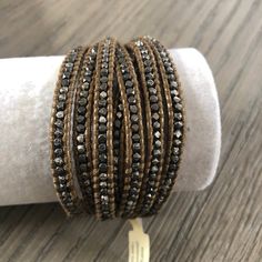 New Authentic Chan Luu Gunmetal Nugget Multi Strand Single Wrap Bracelet On Kansa Leather Stone: Gunmetal Nuggets All Chan Luu Items Are Guaranteed 100% Authentic!! Be Sure To Add Me To Your Favorites List! Adjustable Metal Wrap Bracelet For Party, Silver Metal Wrap Bracelet, Metal Wrap Bracelet For Parties, Metal Wrap Bracelet For Party, Brown Metal Beaded Bracelets, Party Metal Wrap Bracelet, Silver Metal Wrap Bracelet For Party, Favorites List, Chan Luu