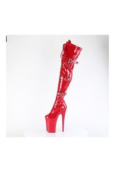 9" Heel, 5 1/4" Platform Buckled Lace Up Thigh Boot, Side Zipper - Fit Guide: True to Size - Heel: 9" Heel, 5 1/4" Platform - Brand: Pleaser - Country of Origin: Imported Thigh Boots, Japan Woman, Thigh Boot, Side Zipper, High Heels, Lace Up, Buckle, Zipper, Heels