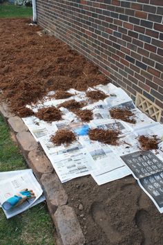 The newspaper will prevent any grass and weed seeds from germinating, but unlike fabric, it will decompose after about 18 months. By that time, any grass and weed seeds that were present in the soil on planting will be dead.  It’s green, it’s cheaper than fabric, and when you decide to remove or redesign the bed later on, you will not have the headache you would with fabric. Texas Garden, Yard Fence, Have Inspiration, Secret Gardens, The Newspaper, Green It, Yard Work, The Secret Garden, Simple Ideas