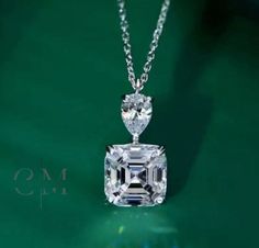 Moissanite Fancy Wedding Pendant 2 CT Asscher Cut Solid 14K White Gold😂 Asscher Cut, Gold Gift, Best Deals