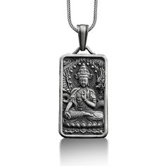 Buddha 925 Silver Engraved Necklace, Sterling Silver Buddha Jewelry, Buddha Art, Personalized Necklace, Spiritual Necklace, Memorial Gift These 925K Sterling Silver Buddha Spiritual Necklace photos are taken with original and every item has handmade engraving details.  It's very elegant and classy for everyday use and gives stylish look to your outfits. Also, can be preferred as a gift for friends and family for an eternal memorial. Dream collection has many meanings behind its background; we pr Silver Etched Square Pendant Necklace, Spiritual Sterling Silver Etched Necklaces, Spiritual Etched Sterling Silver Necklaces, Spiritual Etched Sterling Silver Necklace, Silver Rectangular Etched Necklace, Silver Engraved Amulet Necklace, Silver Amulet Necklace Engraved, Amulet Pendant Necklace For Commemoration, Silver Symbolic Rectangular Jewelry