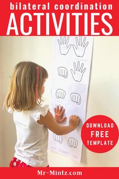 Bilateral coordination refers to the ability to coordinate both sides of the body at the same time in a controlled and organized manner; for example, stabilizing paper with one hand while writing/ cutting with the other.  Good bilateral integration/ coordination is an indicator that both sides of the brain are communicating effectively and sharing information. Bilateral Coordination Activities, Physical Activities For Kids, Preschool Fine Motor, Activities For Preschoolers