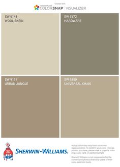 the color scheme for sherylin williams's new paint colors, which are neutral and