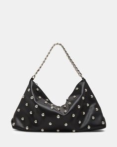 Introducing the RANDYY bag, the perfect blend of style and functionality. This slouchy studded hobo shoulder bag features a chic curb chain strap for added elegance. Stay organized and on-trend with this versatile piece that effortlessly transitions from day to night. Studded shoulder bag Top zipper closure Soft slouchy hobo style Curb chain strap Shoulder strap: 12 inches 8.6in H x 14in W x 3in D Synthetic materials Duster bag included Imported Black Friday Fashion, Hobo Shoulder Bag, Hobo Style, Synthetic Materials, Fashion Deals, Stay Organized, Curb Chain, Amazon Fashion, Fun Bags