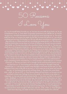 a pink background with hearts and the words 50 lessons i love you