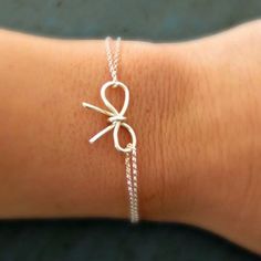 Brand New Bracelet Is As Shown But In Gold Filled Bow Bracelet, Tie Gifts, Tie The Knot, Silver Bow, Bridesmaid Bracelet, Girly Jewelry, Bijoux Diy, Tie The Knots, Jewelry Patterns