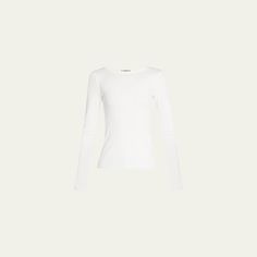 Eterne flattering ribbed knit top Crew neckline Long sleeves Slim fit Pullover style Cotton/rayon/spandex Made in USA from imported materials Ribbed Knit Top, Pullover Styling, Ribbed Knit, Knit Top, Tops Designs, Slim Fit, Crew Neck, Long Sleeve, Luxury Fashion