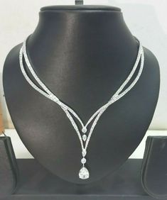 Elegant Diamond White Drop Jewelry, Elegant Hand Set Pear-shaped Necklaces, Diamond White Drop Jewelry With Elegant Design, Elegant Hand Set Pear-shaped Necklace, Elegant Drop Diamond White Jewelry, Formal White Gold Drop Necklaces, Formal White Gold Drop Necklace, Classic White Gold Drop Bridal Necklace, Luxury Silver Teardrop Jewelry