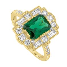 Experience the glamour of Art Deco style with our Gold Plated Art Deco Ring, expertly crafted in lustrous Gold plating over sterling silver. The ring features a stunning emerald-cut green spinel as the centerpiece, elegantly accented by a combination of baguette and round stones that complete the vintage-inspired design. The intricate detailing and exquisite craftsmanship make this ring a true work of art, perfect for adding a touch of elegance and sophistication to any occasion. Elevate your je Fine Jewelry Green Radiant Cut Diamond Ring, Timeless Green Rings With Accent Stones, Green Radiant Cut Diamond Ring Fine Jewelry, Green Radiant Cut Diamond Ring, Timeless Green Diamond Promise Ring, Timeless Green Baguette Cut Ring, Green Emerald-cut Ring With Halo Design, Green Emerald Cut Ring With Halo Design, Formal Radiant Cut Ring With May Birthstone