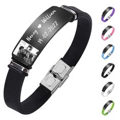 Personalized Photo Bracelets for Men Women, Custom Engraved Silicone B – Amlion.Store Medic Alert Bracelets, Custom Bracelet, Medical Alert, Photo Engraving, Silicone Bracelets, Custom Bracelets, Photo Bracelet, Custom Engraving, Bracelets For Men