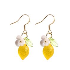 PRICES MAY VARY. 🧡 Material: It’s made of glass fruit beads, acrylic leaf and small white flower. The main metal is brass which is hypoallergenic and skin friendly to wear. 🧡 Feature: It’s handmade 14K gold plated, cute bow studs, delicate glass fruit beads, create it cute unique fresh charming to wear. 🧡 Size: The drop length is about 2cm - 3cm (0.8” - 1.2”), small and not heavy to wear. It’s very cute 🧡 Sweet gift: Easy to match with outfit, pearfect to wear for summer vacation, and it’s wonderful gift for friends, girlfriend, bff, sister, wife etc for birthday, anniversary, thanks giving day, Christmas, Valentines Day. 🧡 After sale: If you have any question with this product or us,please tell us anytime.We will reply and solve your question in 24 hours,We provided free exchange and Lemon Jewelry, Fruit Clothes, Fruit Beads, Lemon Earrings, Strawberry Festival, Handmade Clay Jewelry, Yellow Accessories, Glass Fruit, Quirky Earrings