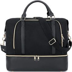 Top Rated Women Ladies Travel Weekender Bag Overnight Duffel Carry-On Tote Bag 601 Black, Women's Bags Black Travel Shoulder Bag With Zipper Closure, Functional Black Travel Bag For Overnight Trips, Elegant Black Travel Accessories For Everyday Use, Black Large Capacity Weekender Bag For Overnight Trips, Black Tote Gym Bag With Top Carry Handle, Black Weekender Bag For Overnight Trips, Black Gym Tote Bag With Top Carry Handle, Black Duffle Bag For Everyday Use, Black Rectangular Luggage For Everyday Use