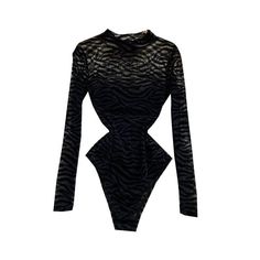 Get your hands on this gorgeous Black Mesh Long-Sleeved One-Piece Bodysuit and add a little unique style to your wardrobe. This outfit is available in one exclusive black color! The exclusivity of the color makes this one-piece bodysuit unbelievably classy. Even with its uniqueness, this outfit is very comfortable to wear. This outfit can be used in various events with comfort and class. This bodysuit is made from the highest quality rayon and polyester which makes it easy to wash and care for. Black Stretch Bodysuit For Party, Elegant Black One-piece Bodysuit, Chic Long Sleeve Bodysuit For Night Out, Elegant Black Bodysuit For Party, Elegant Black Party Bodysuit, Black Bodysuit For Party In Fall, Black Bodysuit For Fall Party, Black Bodysuit For Party Occasions In Fall, Trendy Long Sleeve Bodysuit For Night Out