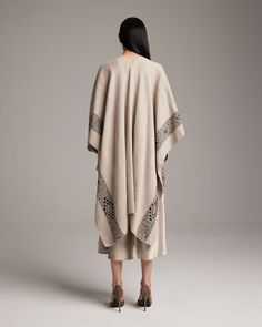 Hand-loomed long dramatic ruana, or poncho, features the Estrella symbol which represents divine femininity. 100% Organic Pima Cotton Size OS Handmade in Southern Chile by Mapuche Artisans Product Care: Dry Clean Only or Delicate Hand Wash Cotton Kaftan, Hand Loom, Lace Knitting, Knit Tanks, Ethical Fashion, Pima Cotton, Fashion Company, Womens Scarves, Dry Clean