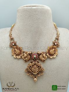 Nakshi Jewellery, Antique Gold Jewelry Indian, Gold Earrings Models, Indian Bridal Jewelry Sets, Beautiful Gold Necklaces