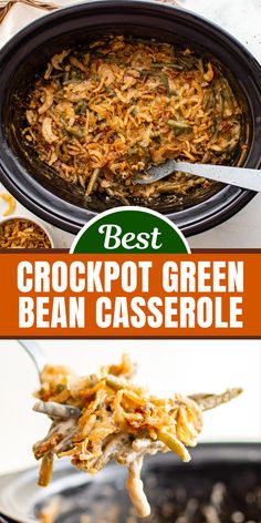 the best crockpot green bean casserole recipe is made with only three ingredients