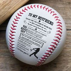 a baseball with the words to my son on it