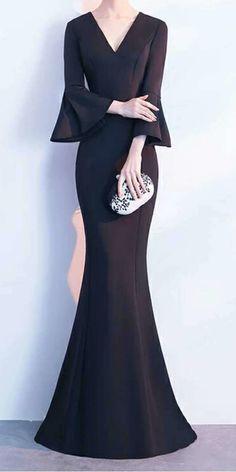 Elegant Full Length Maxi Dress For Prom Season, Elegant Full Length Maxi Dress For Prom, Elegant Maxi Dress For Prom, Black Chiffon Maxi Dress For Party, Elegant Evening Maxi Dress For Prom Season, Elegant Evening Maxi Dress For Prom, Chic Maxi Gown For Dinner, Dinner Gown Maxi Length, Maxi Length Gown For Dinner