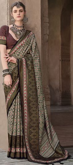 Multicolor color Saree in Art Silk fabric with Printed work Party Wear Traditional, Engagement Reception, Reception Lehenga, Party Wear Saree, Wear Saree, Color Art, Waist Chain, Traditional Sarees, Party Wear Sarees