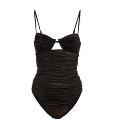 Self-Portrait - Mesh ruched swimsuit | Mytheresa Chic Evening Swimwear With Underwire, Chic Underwire Swimwear For Evening, Underwire Party Swimwear With Lined Body, Underwire Lined Swimwear For Parties, Party Ruched Underwire Swimwear, Elegant Ruched Polyamide Swimwear, Party Swimwear With Ruched Underwire, Party Underwire Ruched Swimwear, Party Swimwear With Ruched Detail And Underwire