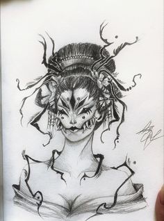 Тату, скетч, японская мифология Art, geisha, Jorogumo, mythology, Japan Jorogumo Character Design, Yokai Woman, Jorogumo Tattoo, Oni Drawing, Demon Geisha, Art Geisha, Line Tattoo Ideas