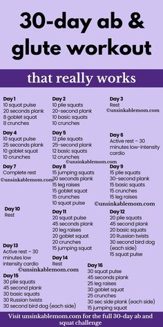 Realistic 30 day ab and squat challenge