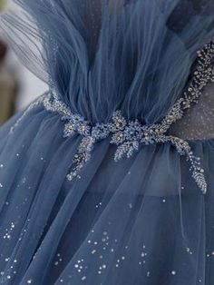 Blue Tulle Prom Dress, Prom Dress Blue, Blue Evening Dress, Formal Dresses Graduation, Senior Prom Dresses, A Line Evening Dress, Marine Uniform, Spaghetti Strap Prom Dress, Wedding Dresses With Flowers