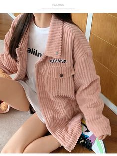 Pink Corduroy Jacket Women Winter Fall Korean Fashion Oversize Coat Female Retro Couple Baseball Uniform Outwear Tops Oversized Button-up Outerwear With Corduroy Collar, Trendy Oversized Outerwear With Corduroy Collar, Oversized Winter Shacket With Corduroy Collar, Casual Winter Shacket With Corduroy Collar, Casual Shacket With Corduroy Collar, Casual Collared Corduroy Outerwear, Casual Corduroy Collared Outerwear, Spring Oversized Outerwear With Corduroy Collar, Oversized Spring Outerwear With Corduroy Collar